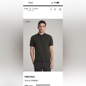 rag & bone Finn Polo Size Large